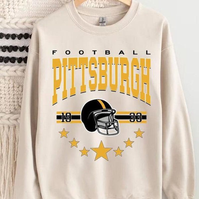 Pittsburgh Football Sweatshirt, Pittsburgh Shirt Retro Style 90s Vintage Unisex Crewneck, Graphic Tee Gift For Football Fan Sport. , TQ1