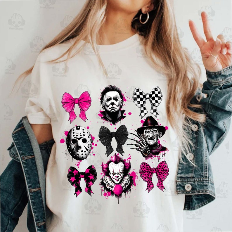 Horror Coquette Pink PNG, Halloween Floral Png, Halloween Png, Retro Halloween Png, Scary Movie Png, Horror Friends Png, Digital Download HW1408 08