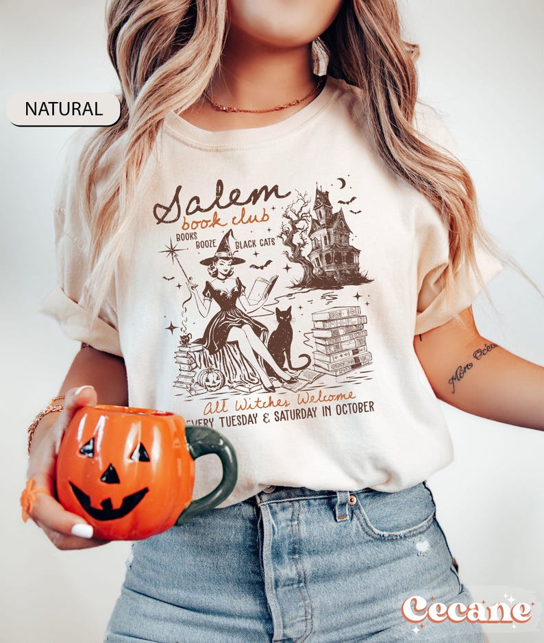 Salem Book Club Shirt, Bookish Halloween Shirt, Spooky Reader Shirt, Funny Book Lover, Salem Witches Shirt, Spooky Season Thriller Reader HW1408 17