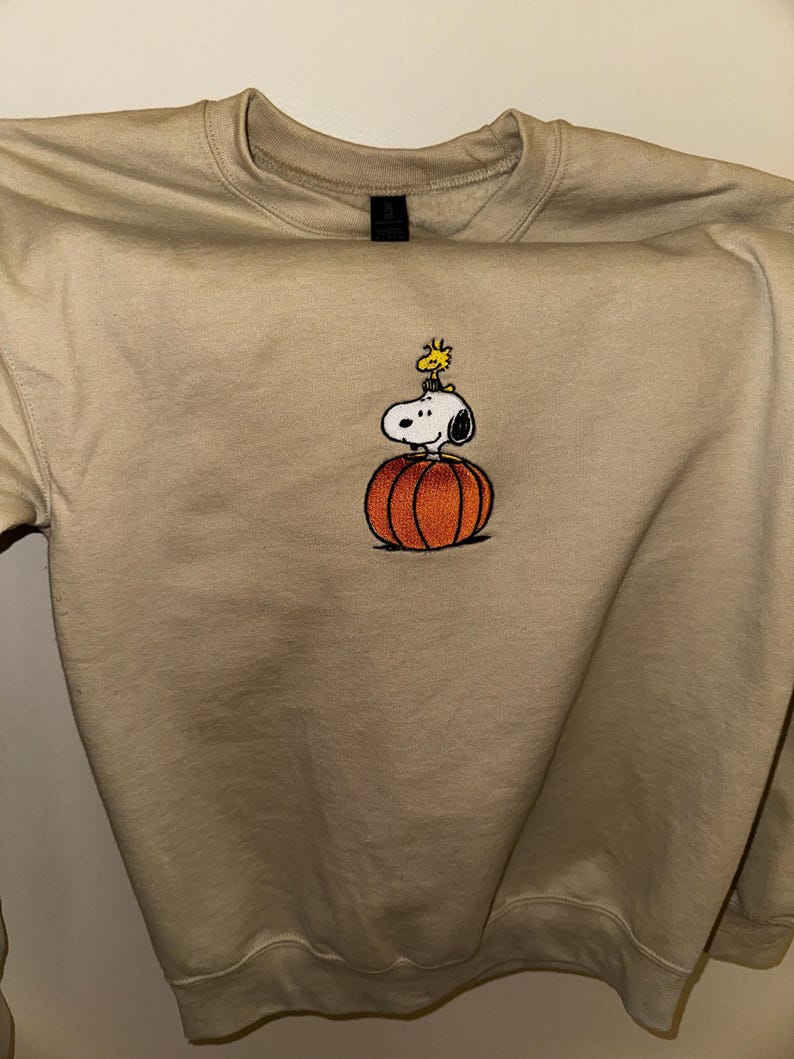 Snoopy fall sweater, fall vibes , Charlie Brown sweater ,Autumn snoopy inspired embroidered sweater , fall embroidered sweater, Halloween EMHA0509