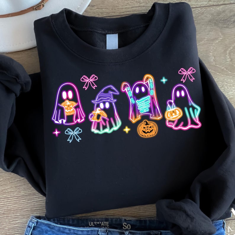 Coquette Halloween Neon Shirt, Halloween Ghost Neon Shirt, Halloween Mama Shirt, Spooky Season Shirt, Social Club Shirt, Girly Coquette Bow Shirt 
 TD1508 10