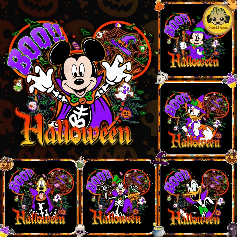 Mouse And Friend Halloween 2024 Png Bundle, Not So Scary Halloween Png, Family Halloween Shirts Png, Halloween Trip Png, Halloween Png HW1408 11
