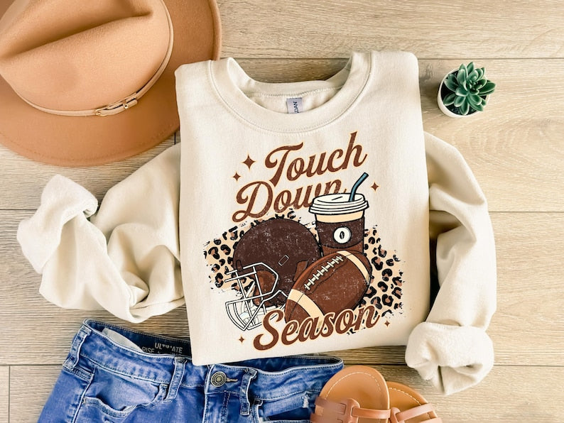 Retro Touch down Season Shirt, Football Season Shirt, Football mom mama Shirt, Game Day Shirt, Football Sublimation T Shirt design TD1508 19
