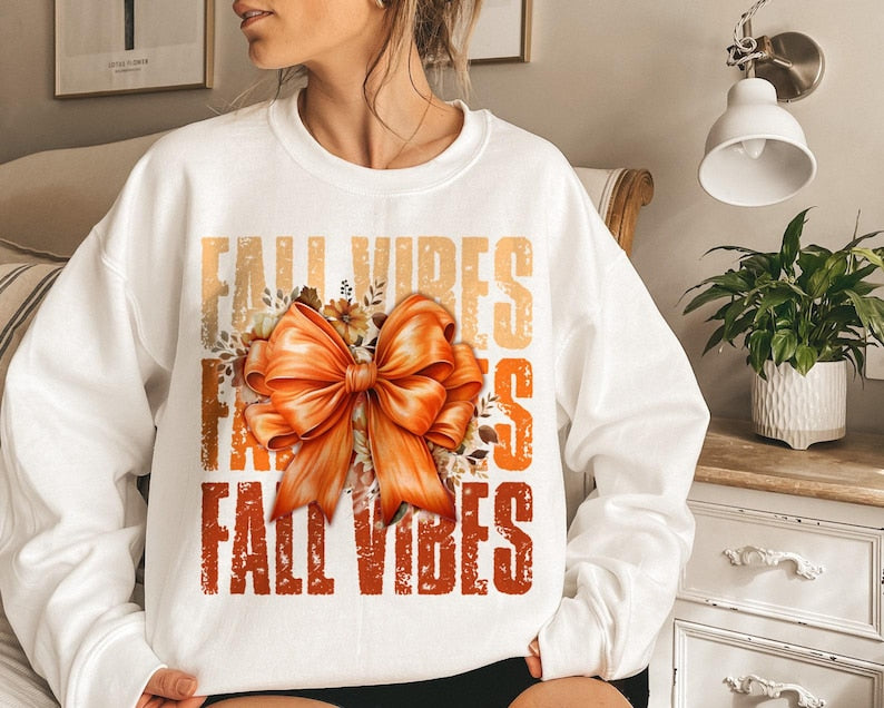 Fall Vibes Shirt, Retro Fall Coquette Bow Shirt, Fall T Shirt Shirt, Autumn Pumpkin Shirt, Autumn Sublimation Shirt Design TD1508 18