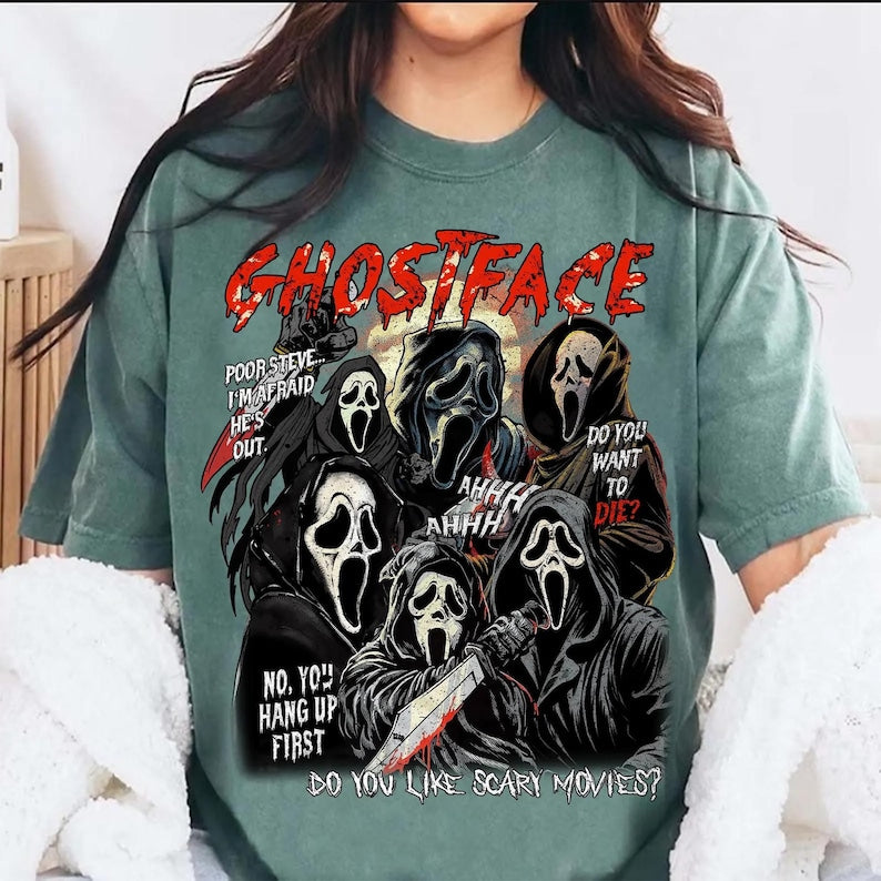 Vintage Ghostface Shirt, Horror Movie Shirt, Scream Shirt, Vintage Scary Movie Shirt, Horror Movie Fan Gift, 90s Halloween Shirt, Retro 
 TD1508 14