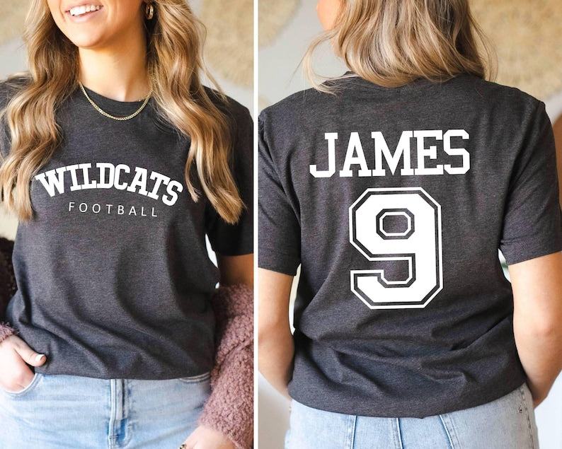 Custom Football Team Name and Number Shirt, Gift For Football Team Lover,Football Mama Shirt,Game Day Women,Football Number on Back of Shirt SC1408 05