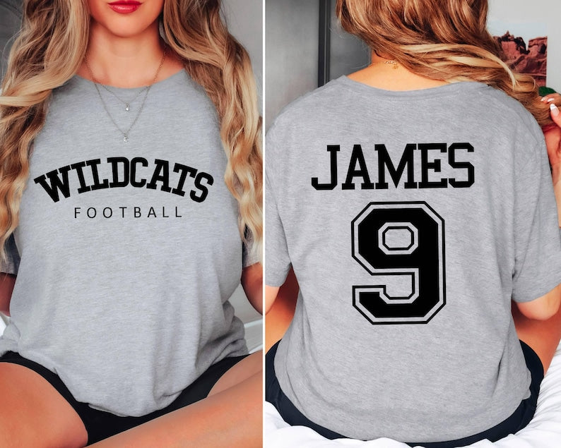 Custom Football Team Name and Number Shirt, Gift For Football Team Lover,Football Mama Shirt,Game Day Women,Football Number on Back of Shirt SC1408 05