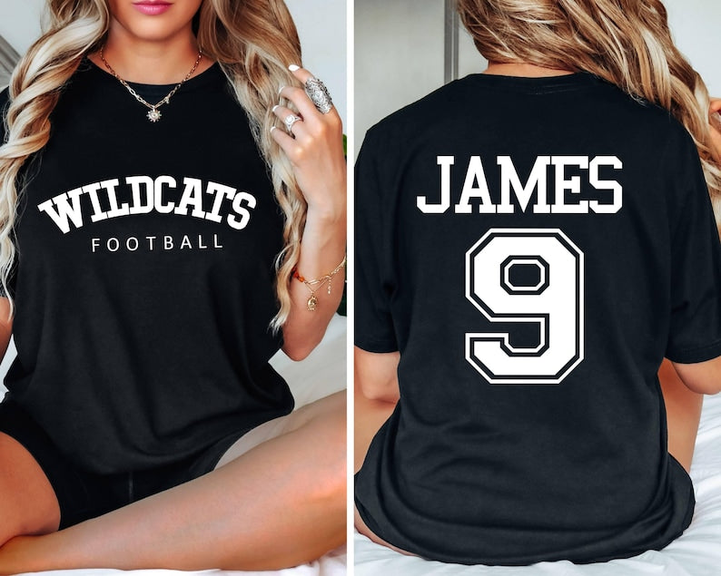 Custom Football Team Name and Number Shirt, Gift For Football Team Lover,Football Mama Shirt,Game Day Women,Football Number on Back of Shirt SC1408 05