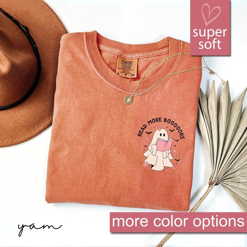 Ghost Reading Books Shirt, Bookish Halloween Shirt, Teacher Librarian Halloween Gift, Halloween Book Lover, Halloween School