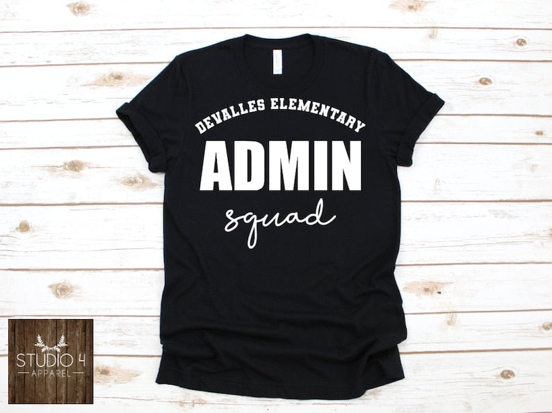 DeValles Elementary Custom Back to School Staff Squad Tees 
 TD1308 11