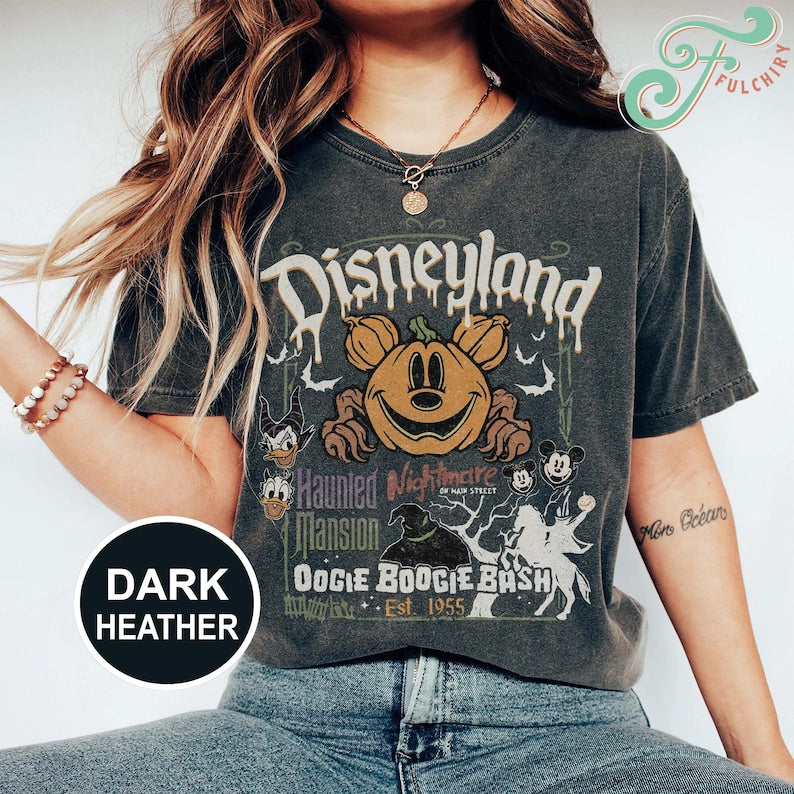 Retro Disneyland Est.1955 Halloween Shirt, Oogie Boogie Bash Shirt, Nightmare on Main Street Shirt, Disney Halloween Shirt, Halloween Party TD1508 12