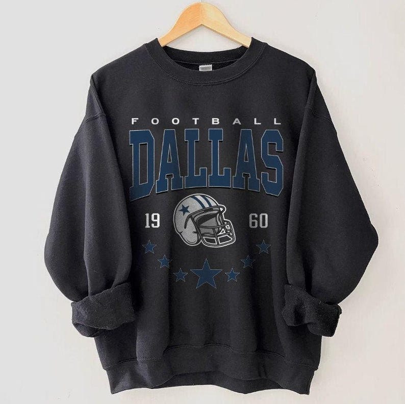 Vintage Dallas Football Sweatshirt, Trendy Dallas Football Fan Gift, Dallas Game Day Shirt, Dallas Shirt, Game Day Shirt. , TQ1