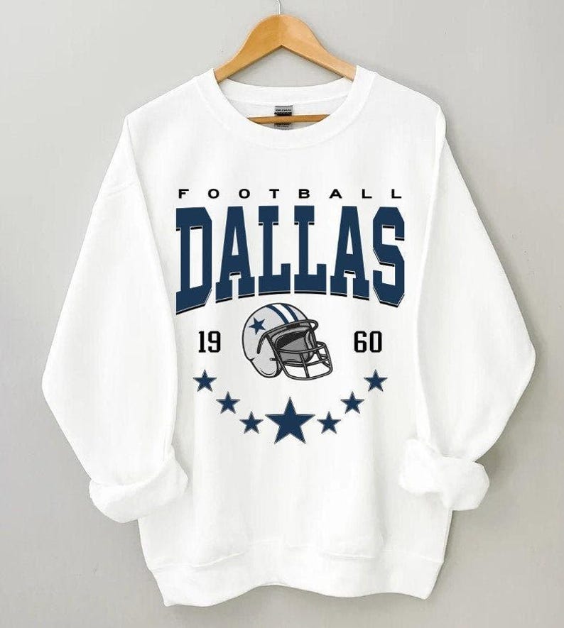 Vintage Dallas Football Sweatshirt, Trendy Dallas Football Fan Gift, Dallas Game Day Shirt, Dallas Shirt, Game Day Shirt. , TQ1