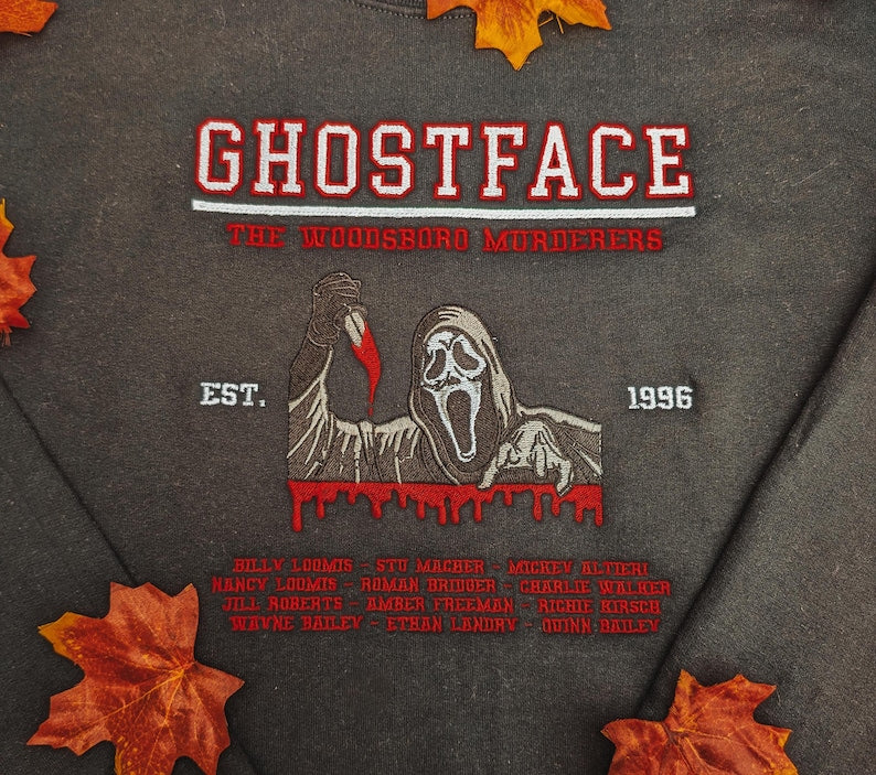 Ghostface Varsity Sweater Inspired by Scream Franchise Woodsboro Murderers EMHA0609