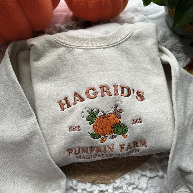 Hagrid?s Farm Embroidered Sweatshirt, Fall Season, Thanks Giving EMHA0609