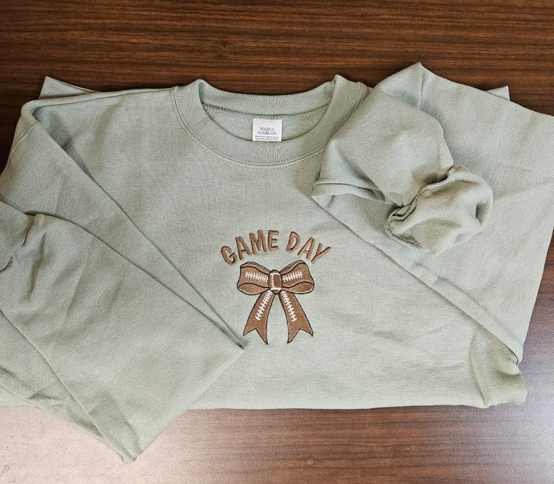 Embroidered Football Sweatshirt Crewneck, Game Day, Fall, Cozy Sweater, Cozy Season, Gifts for Her Cozy Sweater Gift for Friend EMHA1009S