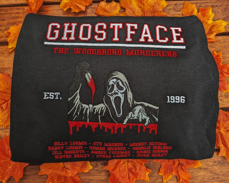 Ghostface Varsity Sweater Inspired by Scream Franchise Woodsboro Murderers EMHA0609