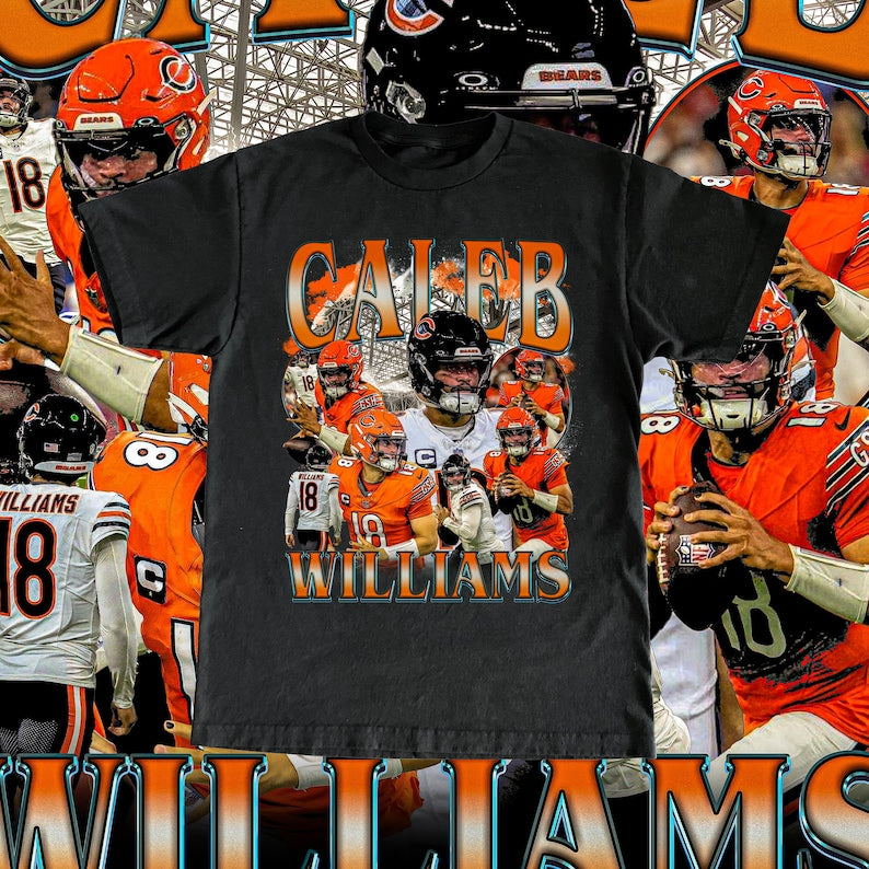 Vintage Caleb Williams Shirt - Football Tee, Custom Vintage Design, 90s Graphic Tee, Unisex, Retro, Chicago Bears Team T Shirt