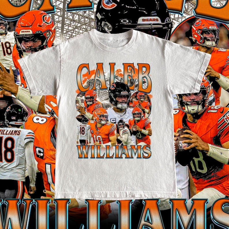 Vintage Caleb Williams Shirt - Football Tee, Custom Vintage Design, 90s Graphic Tee, Unisex, Retro, Chicago Bears Team T Shirt