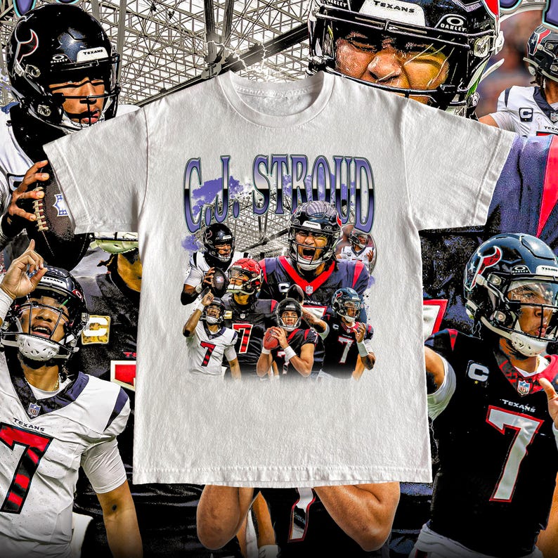 Vintage C.J. Stroud Shirt - Football CJ Stroud T Shirt, Custom Vintage Design, 90s Graphic Tee, Unisex, Retro, NFL Gift, Houston Texans Team