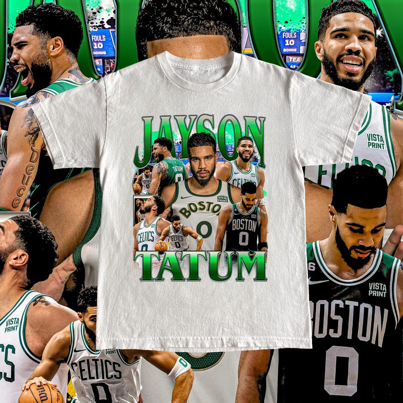 Vintage Jayson Tatum Tee - High Quality T Shirt Custom Vintage Design NBA Player Basketball Fan Gift Boston Celtics Unisex Shirt