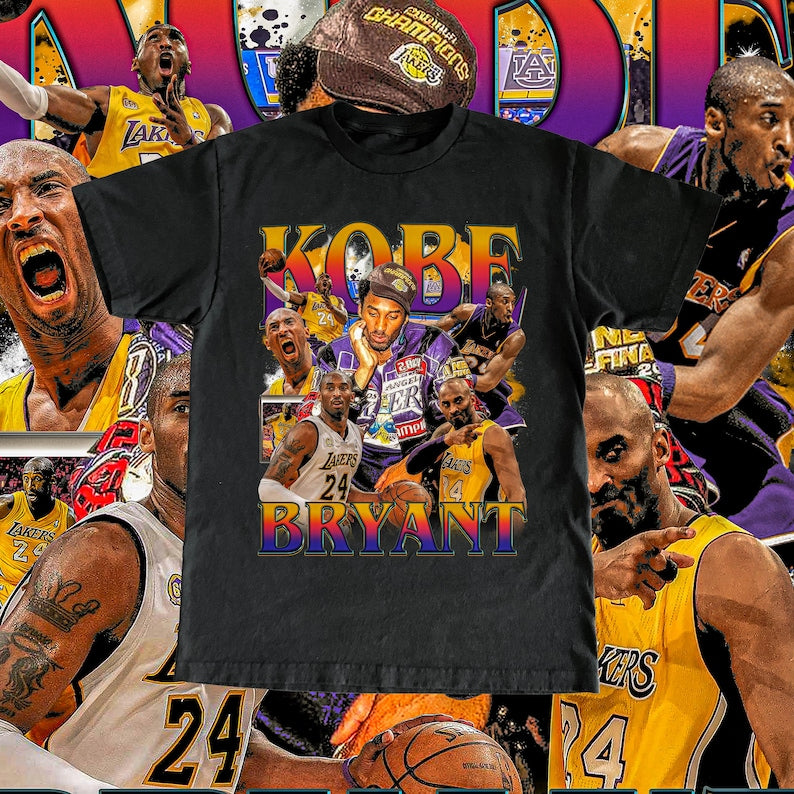 Vintage Kobe Bryant Tee - Black Mamba High Quality T Shirt Custom Vintage Design NBA Player Basketball Fan Gift Los Angeles Lakers Shirt