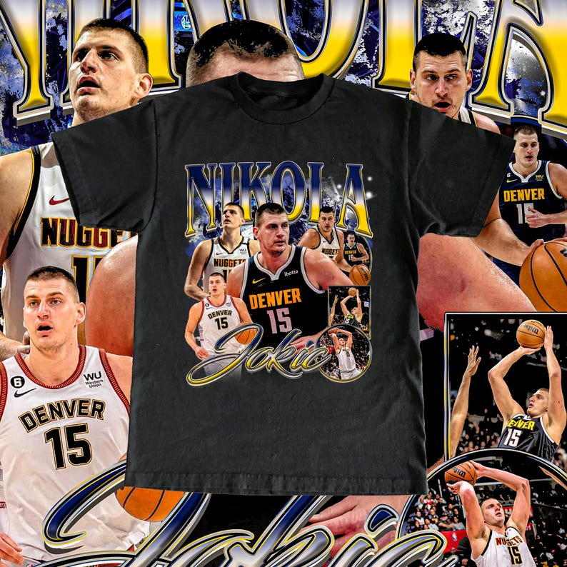 Vintage Nikola Jokic Shirt - The Joker High Quality T Shirt Custom Vintage Design NBA Player Basketball Fan Gift Denver Nuggets Tee