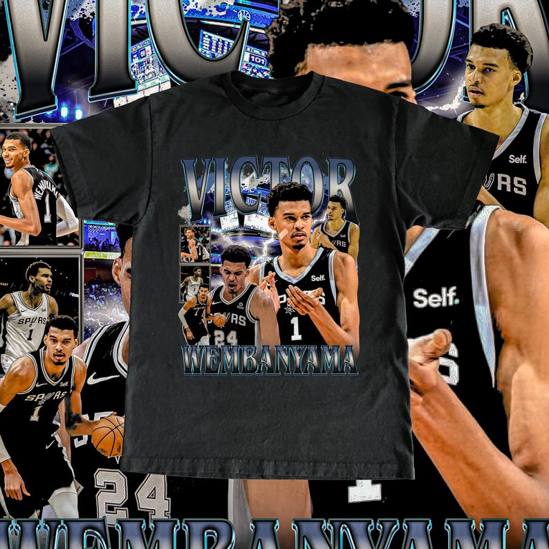 Vintage Victor Wembanyama Shirt - High Quality T Shirt Custom Vintage Design NBA Player Basketball Fan Gift San Antonio Spurs Tee