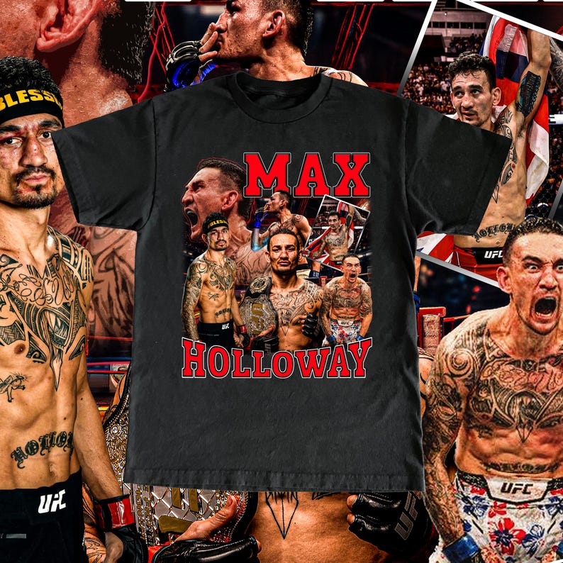 Max Holloway High Quality T Shirt UFC Fan Blessed Custom Vintage Design