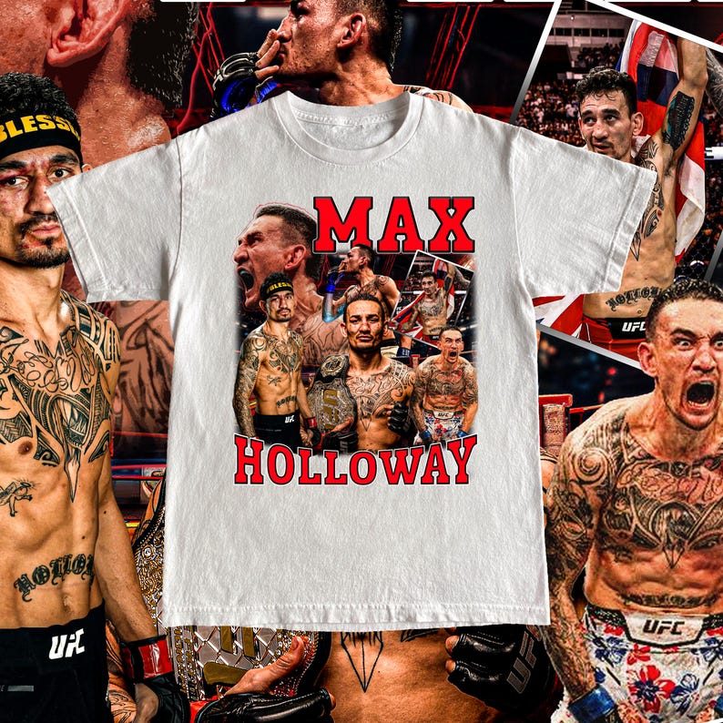 Max Holloway High Quality T Shirt UFC Fan Blessed Custom Vintage Design