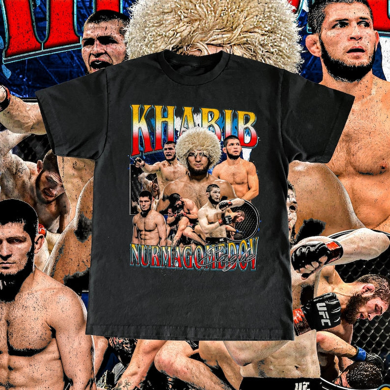 Khabib Nurmagomedov High Quality T Shirt - UFC Fan The Eagle Custom Vintage Design