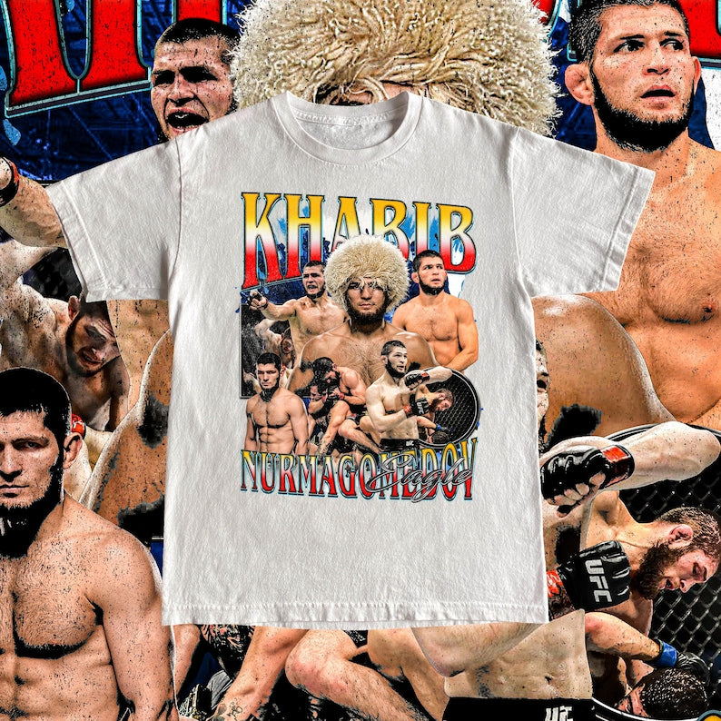 Khabib Nurmagomedov High Quality T Shirt - UFC Fan The Eagle Custom Vintage Design