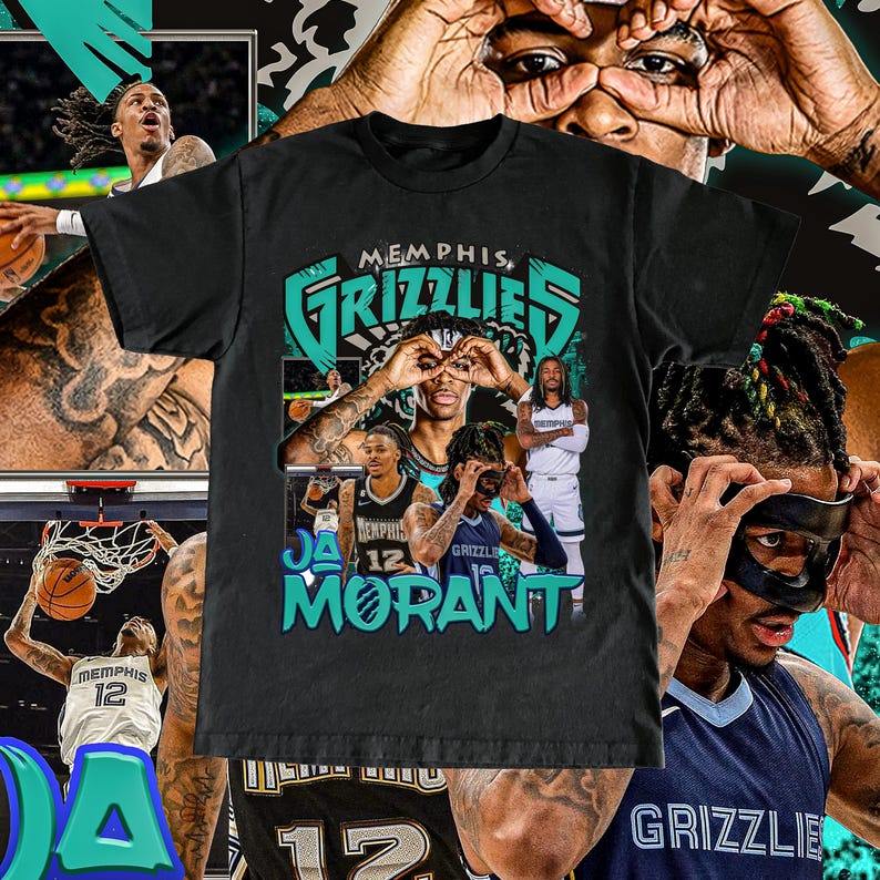 Vintage Ja Morant Tee - High Quality T Shirt Custom Vintage Design NBA Player Basketball Fan Gift Memphis Grizzlies Retro 90s Unisex Shirt