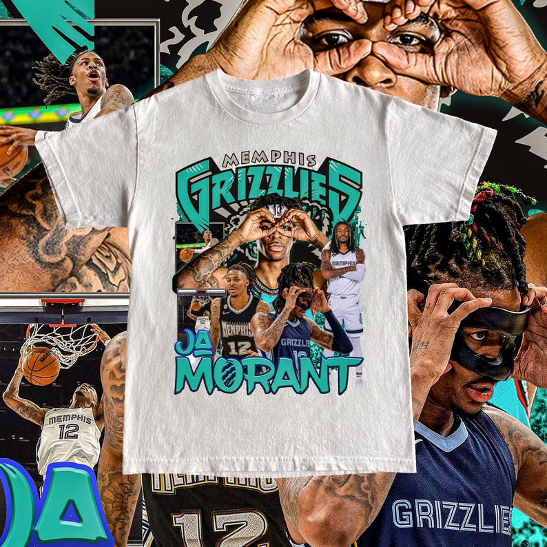 Vintage Ja Morant Tee - High Quality T Shirt Custom Vintage Design NBA Player Basketball Fan Gift Memphis Grizzlies Retro 90s Unisex Shirt