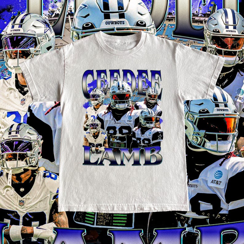 Vintage CeeDee Lamb Shirt - Football Tee, Custom Vintage Design, 90s Graphic Tee, Unisex, Retro, NFL Gift, Dallas Cowboys T Shirt