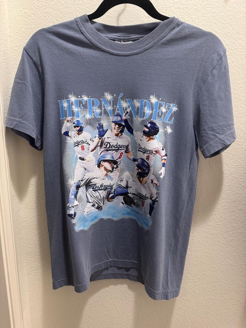 Kike Hernandez LA Baseball Inspired T-Shirt, Custom Vintage Design, Unisex High Quality Tee, Retro, Baseball Los Angeles Dodgers Team