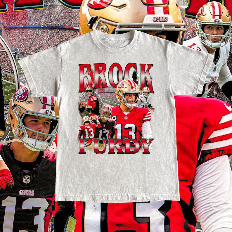 Vintage Brock Purdy Shirt - Football Tee, Custom Vintage Design, 90s Graphic Tee, Unisex, Retro, San Francisco 49ers Team T Shirt