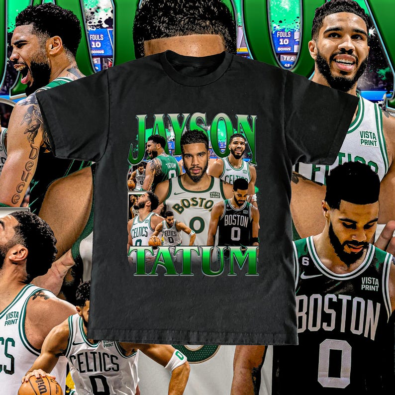 Vintage Jayson Tatum Tee - High Quality T Shirt Custom Vintage Design NBA Player Basketball Fan Gift Boston Celtics Unisex Shirt