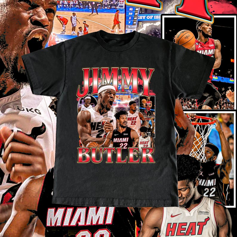 Vintage Jimmy Butler Shirt - High Quality T Shirt Custom Vintage Design NBA Player Basketball Fan Gift Miami Heat Tee