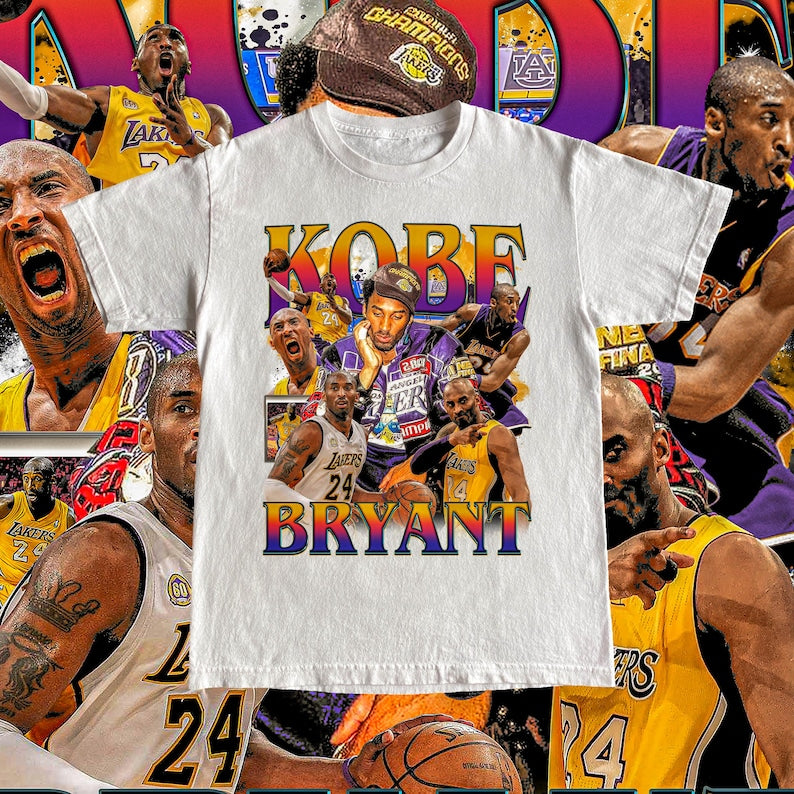 Vintage Kobe Bryant Tee - Black Mamba High Quality T Shirt Custom Vintage Design NBA Player Basketball Fan Gift Los Angeles Lakers Shirt