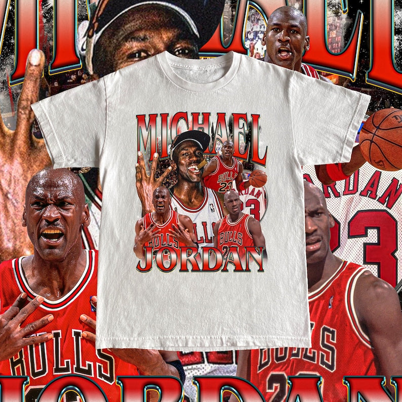 Vintage Michael Jordan Shirt - MJ 23 High Quality T Shirt Custom Vintage Design NBA Player Basketball Fan Gift Chicago Bulls Tee