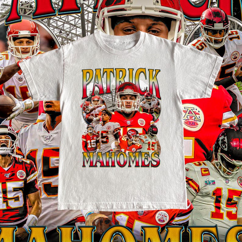 Vintage Patrick Mahomes Shirt - Football T Shirt Custom Vintage Design 90s Graphic Tee Unisex Bootleg Retro NFL Gift Kansas City Chiefs Team