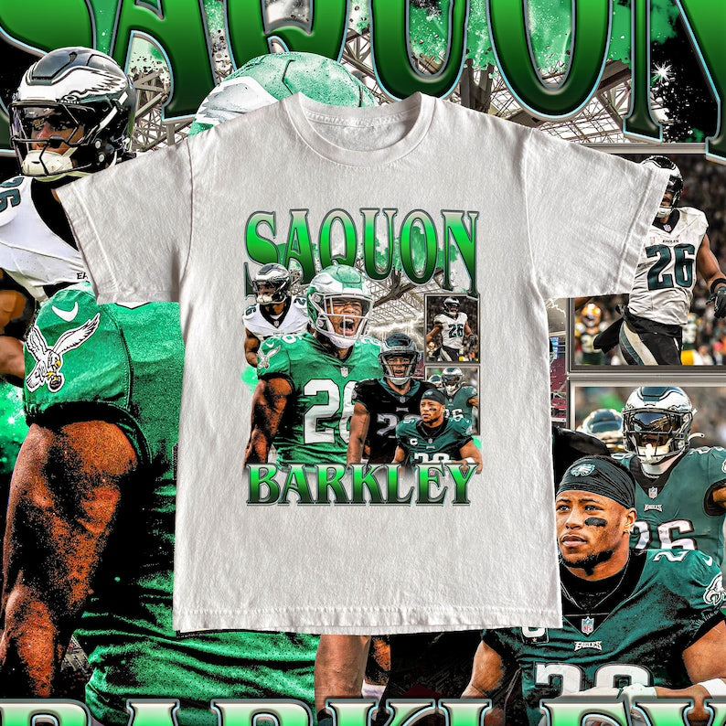 Vintage Saquon Barkley Shirt - Football T Shirt Custom Vintage Design 90s Graphic Tee Unisex Bootleg Retro Philadelphia Eagles Team