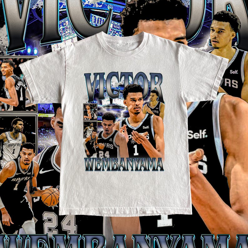 Vintage Victor Wembanyama Shirt - High Quality T Shirt Custom Vintage Design NBA Player Basketball Fan Gift San Antonio Spurs Tee