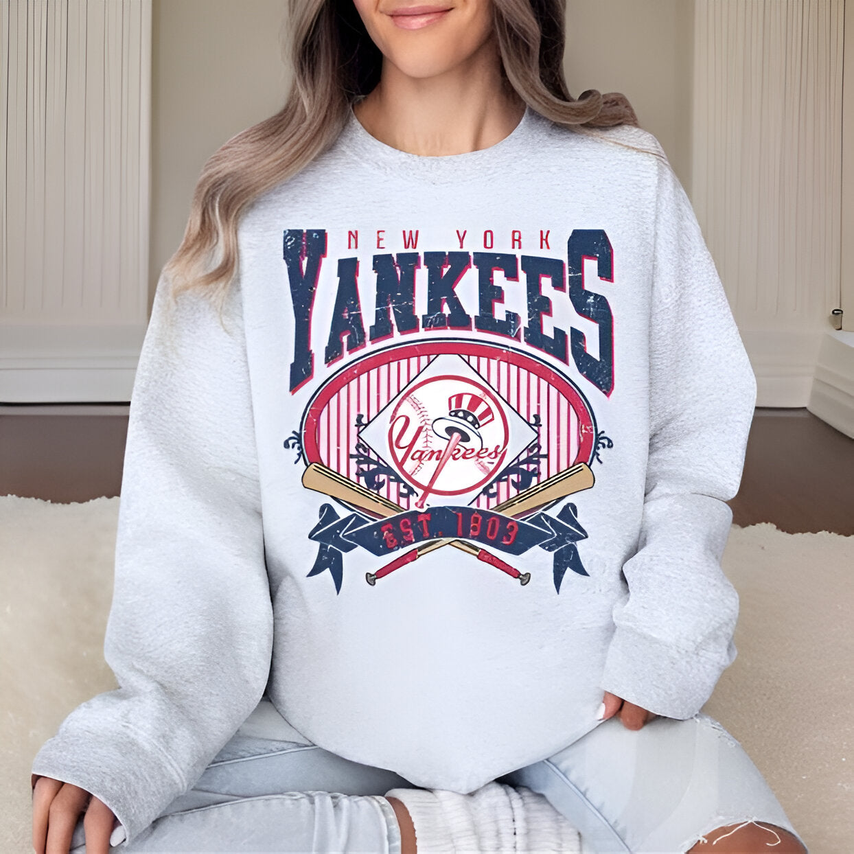 Vintage Yankees Sweatshirt, Retro Yankees Crewneck 2024 TM22