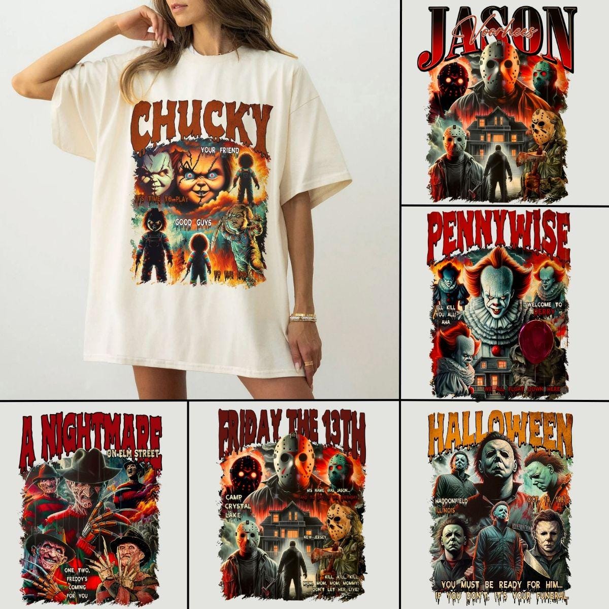 Halloween Character shirt Bundle, Horror Characters shirt Bundle, Horror Friends shirt Horror Bundle shirt, Horror Movie shirt, Halloween shirtHW1608 06