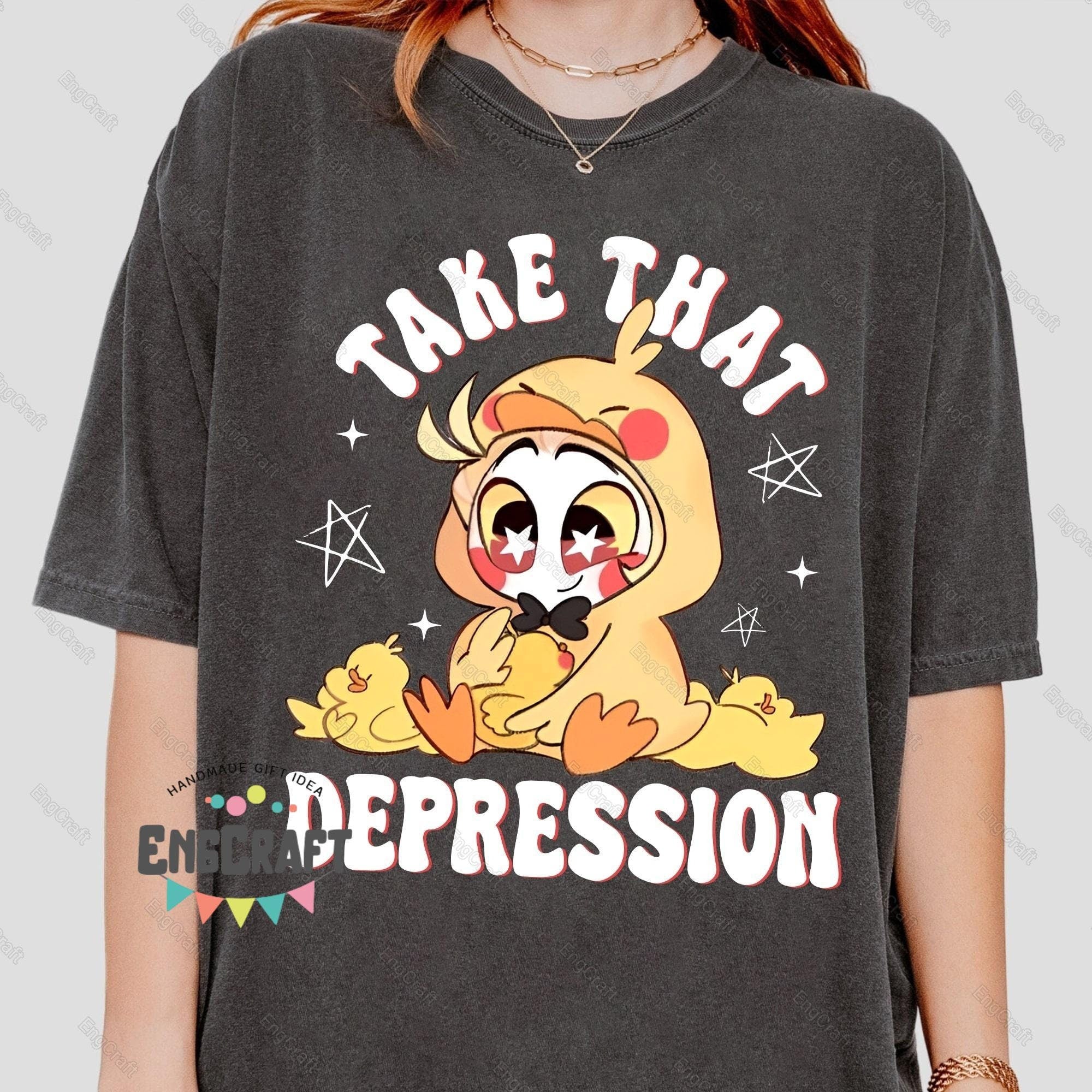 Halloween Lucifer Take That Depression Hazbin Hotel Shirt, Hazbin Hotel T-shirt, Lucifer Morning shirt, Cute Anime Shirt, Anime Tee MS1708 10