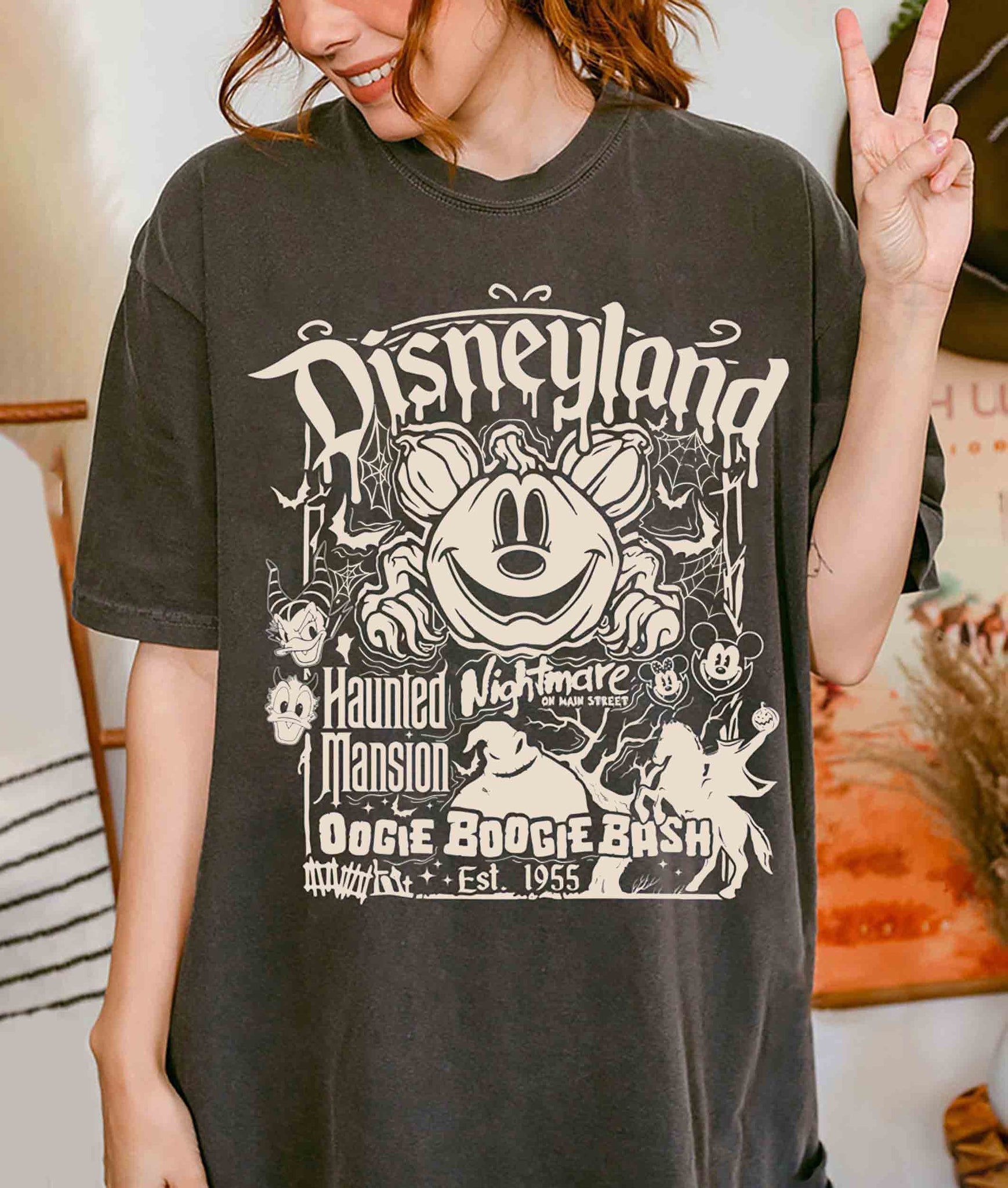 Retro Disneyland Est.1955 Halloween Shirt, Oogie Boogie Bash Shirt, Nightmare on Main Street Shirt, Disney Halloween Shirt, Hallowee GiftHW1608 02