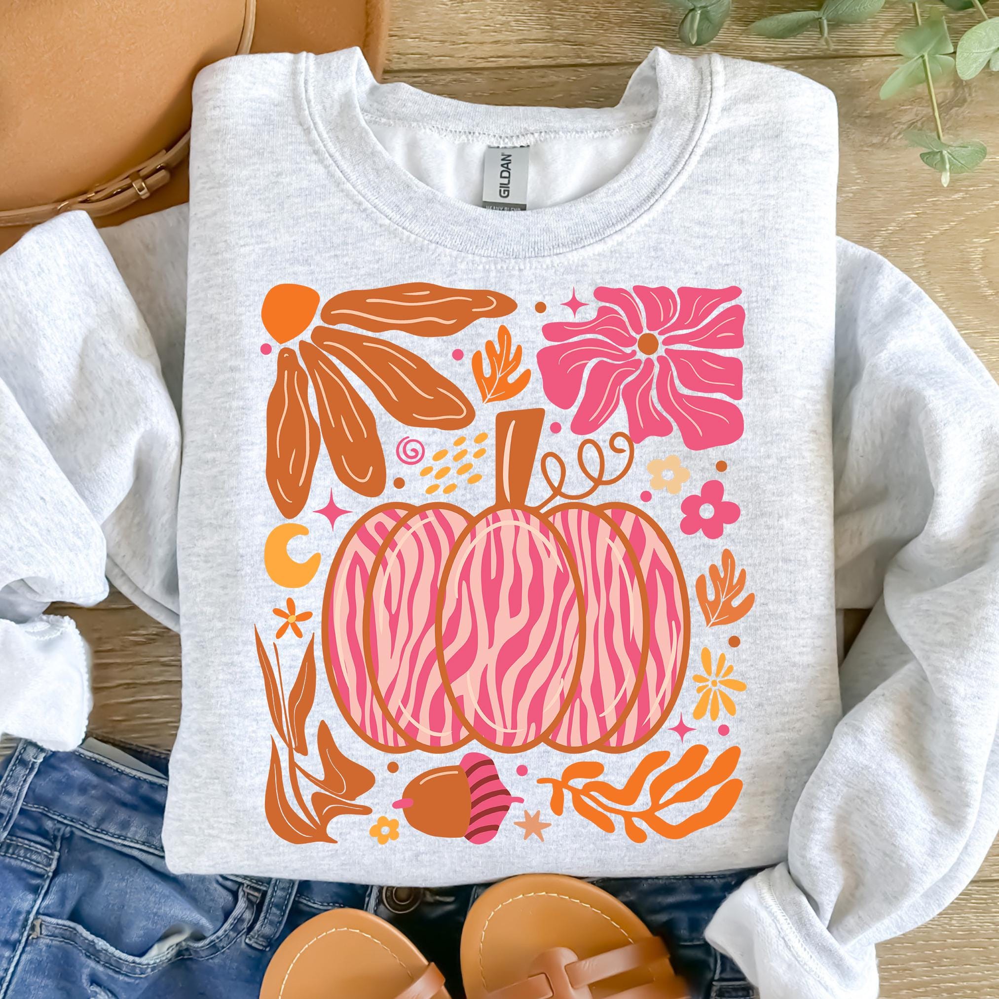 Leopard Pink Pumpkin Shirt, Boho Floral Fall Shirt, Retro Fall Shirt, Autumn Vibes Shirt, Pumpkin Season Shirt, Leopard Pumpkin Shirt, Fall Sublimation HW1908 17