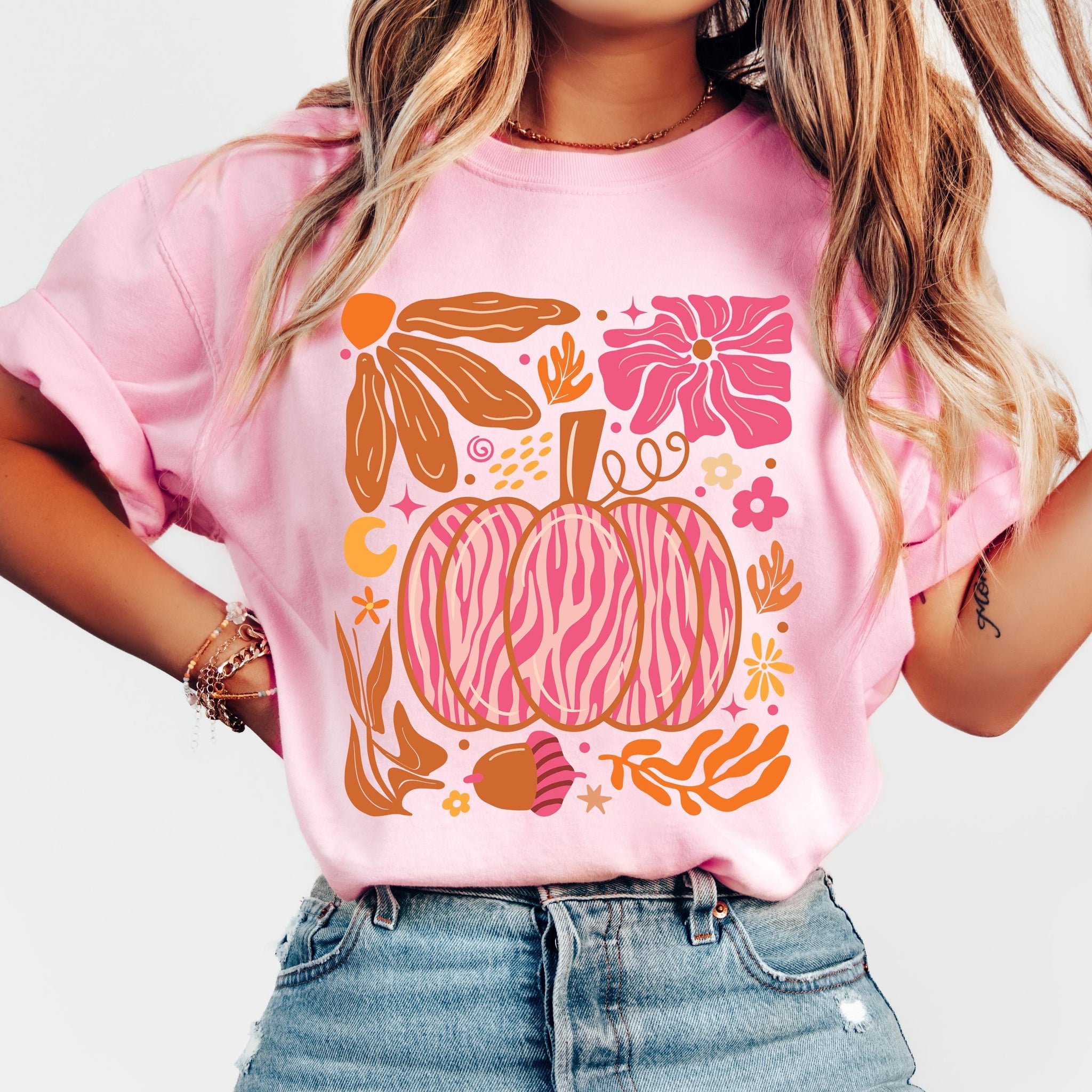 Leopard Pink Pumpkin Shirt, Boho Floral Fall Shirt, Retro Fall Shirt, Autumn Vibes Shirt, Pumpkin Season Shirt, Leopard Pumpkin Shirt, Fall Sublimation HW1908 17